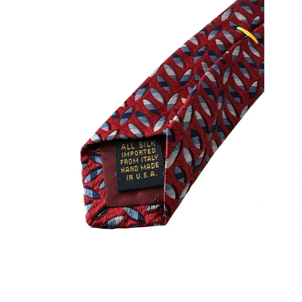 XMI‎ Platinum Necktie Mens 100% Silk Paisley Handmade USA Preppy Designer